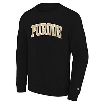 Men's Big and Tall Champion Black Purdue Boilermakers Arch Applique Sweatshirt