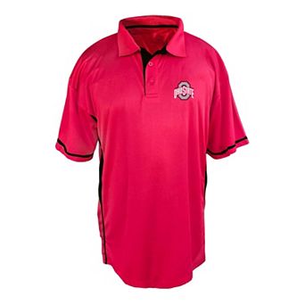 Men's Big and Tall Profile Scarlet Ohio State Buckeyes Color Block Panel Polo