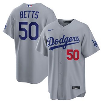 Men's Nike Mookie Betts Gray Los Angeles Dodgers Stadium Jersey