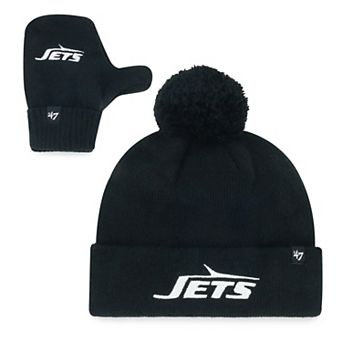 Toddler '47 Black New York Jets Bam Bam Knit Hat & Mittens Set