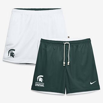 Men's Nike Green/White Michigan State Spartans Courtside Reversible Dri-FIT Shorts