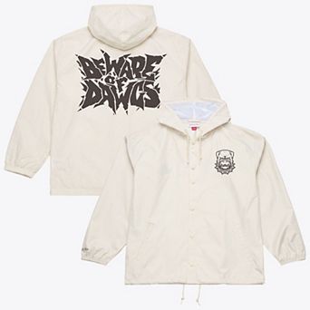 Men's Mitchell & Ness Cream Cleveland Browns Beware of the Dawgs Coaches Hoodie