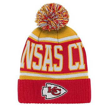 Preschool Outerstuff Red Kansas City Chiefs True Edge Cuffed Knit Hat with Pom