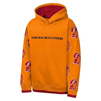 Youth Outerstuff Orange Tampa Bay Buccaneers Retro Draft Day Chenille Pullover Hoodie