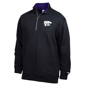 Men's Champion Black Kansas State Wildcats Fleece Quarter-Zip Pullover