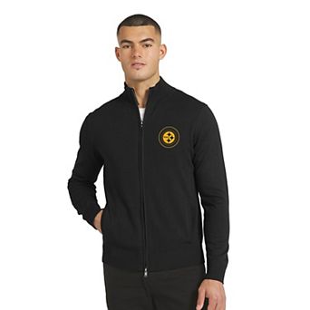 Men's J. Palmer Black Pittsburgh Steelers All-Season Full-Zip Sweater