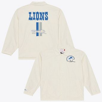 Men's Mitchell & Ness Cream Detroit Lions Retro Roots Coaches Jacket