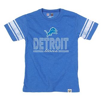 Youth Wes & Willy Blue Detroit Lions Football Jersey T-Shirt