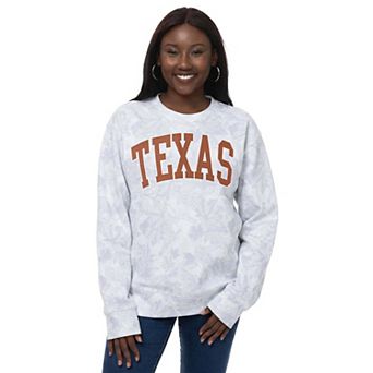 Women's ZooZatz Gray Texas Longhorns Camo Arch Logo Fleece Crewneck Sweatshirt