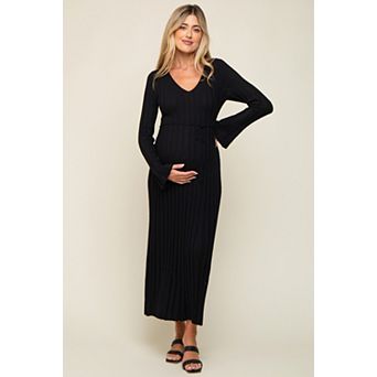 Maternity Ribbed Knit Maxi Dress