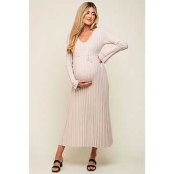 Maternity Ribbed Knit Maxi Dress