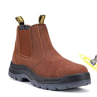 HANDPOINT Men's 6-Inch Composite Toe Brown Slip-On Leather Work Boots