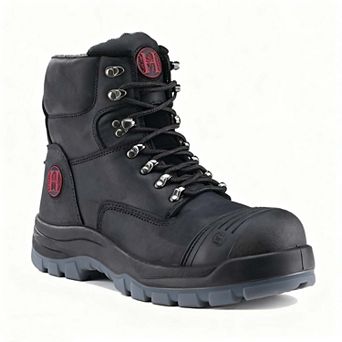 HANDPOINT Men's 6-Inch Composite Toe Side-Zip Black Leather Work Boots