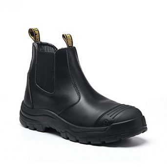HANDPOINT Men's 6-Inch Composite Toe Black Slip-On Leather Work Boots