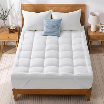 Peace Nest 2 Inch Thick Fiber Filled Mattress Topper Quilted Plush Mattress Pad