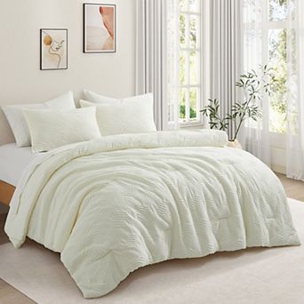 Peace Nest Geometric Textured Down Alternative Comforter Set