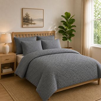 Peace Nest Geometric Textured Down Alternative Comforter Set