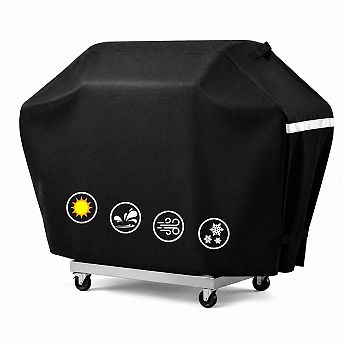 60 Inch Heavy Duty Waterproof Grill Cover 60 x 24 x 44 Inch Polyester Oxford Black