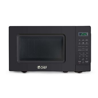 Commercial Chef 0.7 Cu Ft Countertop Microwave Oven - Touch Controls - 700W - 10-Inch Turntable