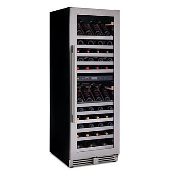 ESTATE Wine Fridge Dual Zone 160 Bottle Capacity, Premium 24 inch Refrigerator with Display Shelves