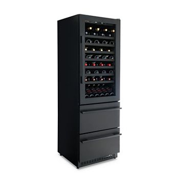 ESTATE 24” Dual Zone Wine & Beverage Fridge, 175-Can Capacity, Black Stainless Steel