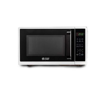 Commercial Chef 0.9 Cu Ft Countertop Microwave Oven - Touch Controls - 900W - 10.6-Inch Turntable
