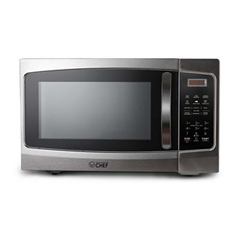 Commercial Chef Countertop Microwave Oven with Touch Controls-Stainless