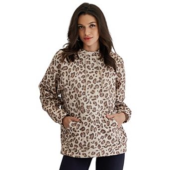 ATTRACO Women Leopard Print Oversized Hoodie Long Sleeve Pullover Kangaroo Pocket Sweatshirt