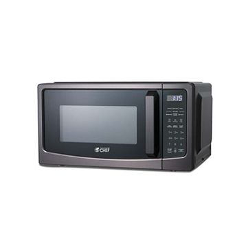 Commercial Chef 1.1 Cu Ft Countertop Microwave Oven - 1000W - 12.4-Inch Turntable - Pull Handle