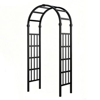 Vinyl Garden Arbor Garden Trellis Arch Backdrop Stand for Garden, Backyard, Lawn