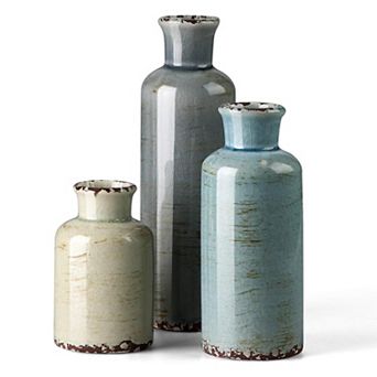 Small Ceramic Vase Set of 3 for Home Decoration