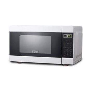Commercial Chef 0.9 Cu Ft Countertop Microwave Oven - Touch Controls - 900W - Push Button Door