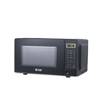 Commercial Chef 0.7 Cu Ft Countertop Microwave Oven - Touch Controls - 700W - Recessed Handle