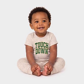 Touchdown Stacked Green - Infant Jogger Pant Crew Set
