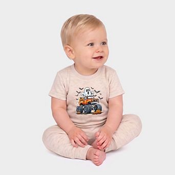 Monster Truck Ghost - Infant Jogger Pant Crew Set