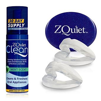 ZQuiet Anti-Snoring Mouthpiece & Cleaner, 2-Size Starter Pack, Clear