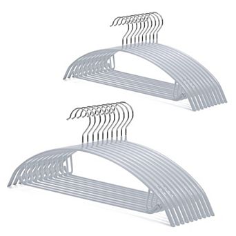 20Pack Non Slip PVC Coated Clothes Hangers, Bump Free Shoulder Hangers
