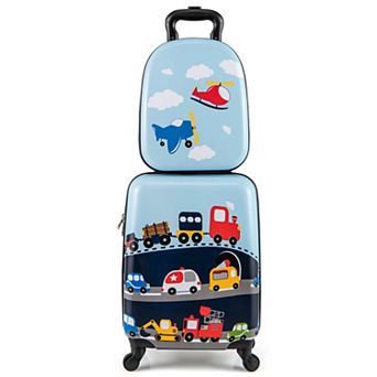 Costway 16” Carry-on Suitcase & 13” Backpack w/ 4 Spinner Wheels & Telescopic Handle