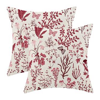2 Pack 20" x 20" Flower Throw Pillow Covers Farmhouse Decor