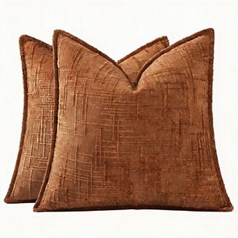 24" x 24" Chenille Decorative Throw Pillow Covers Pack of 2
