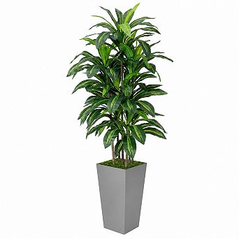 Faux Dracaena Tree With Planter Artificial Floor Plant For Indoor Home Decor
