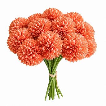 Long Stem Artificial Kiku Chrysanthemum Flowers Realistic Faux Floral Arrangement Home Decor