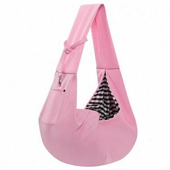 Petsfit Reversible Dog Cat Sling Carrier Hands-Free w/Storage Pocket Safety Design for Small Pets