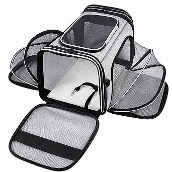 Petsfit Tsa Airline Approved Soft Sided Pet Carrier 4 Side Expandable Collapsible 3 Pads 3