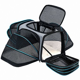 Petsfit Airline Approved Expandable Soft Pet Carrier w/ Removable Fleece Pad for Cats
