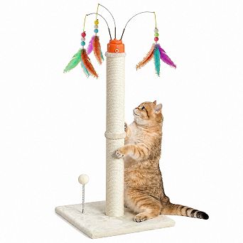 Nicate Multi Cat Scratcher Post Auto Teaser Wand Rotating Balls Rope