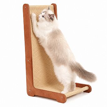 Nicate Large Cat Scratcher L Shape Solid Wood Sisal Vertical Horizontal Indoor