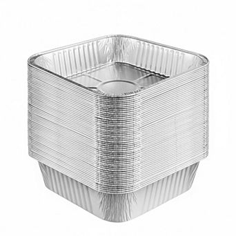 8x8 Aluminum Foil Pans 50 Pack Disposable for Baking Cooking Storing