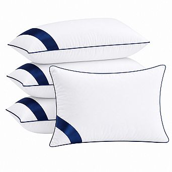 King Size Set of 4 Hotel Quality Softfiber Hollow Fiber Bed Pillows for Sleeping