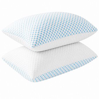 Cooling Queen Firm Pillows Set of 2 Shredded Memory Foam